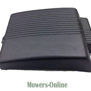 Lawn mower seat cushion with ribbed back