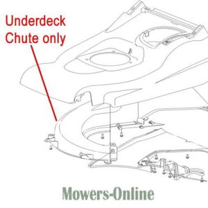 Underdeck chute mower attachment diagram