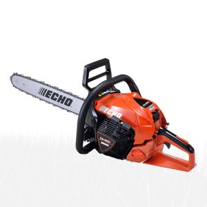 Echo chainsaw with orange and black housing