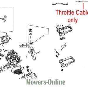 Throttle cable assembly diagram for chainsaw