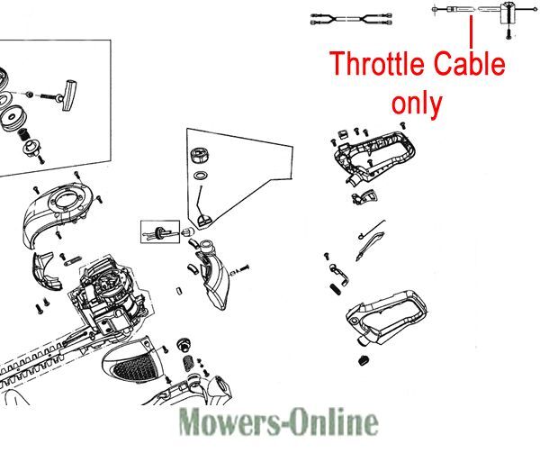 P - Mowers Online Throttle cable assembly diagram for chainsaw
