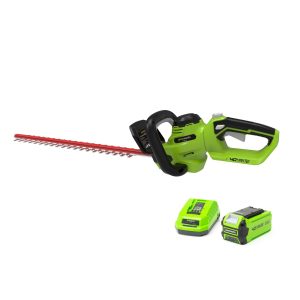 Cordless hedge trimmer with battery and charger