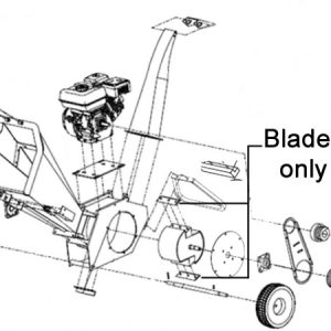 Wood chippers parts diagram with blade components