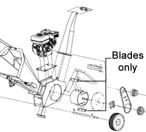 unfgihcwsxd.jpg - Mowers Online Wood chippers parts diagram with blade components