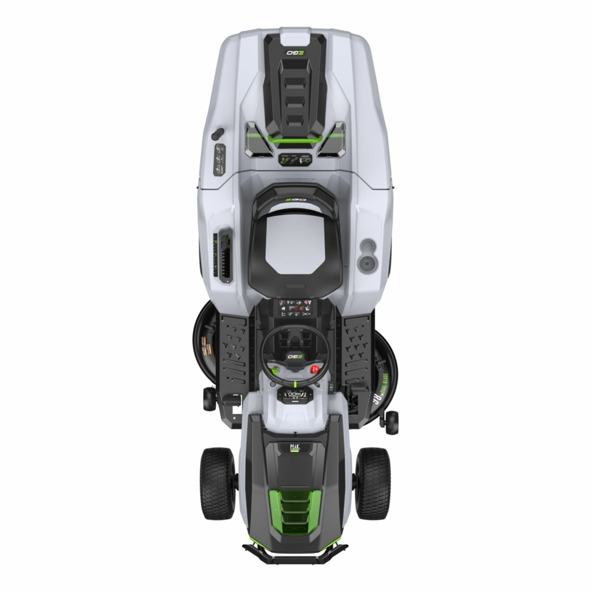 uokn5nvqwfl.jpg - Mowers Online Top-view white and green zero-turn radius mower