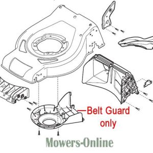 Lawn mower deck belt guard exploded diagram