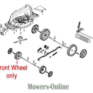 Lawn mower front wheel assembly parts diagram