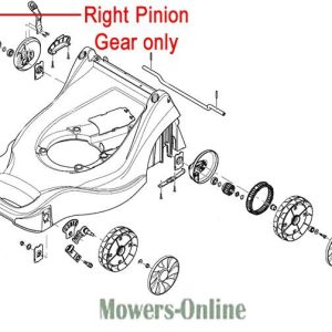 Lawn mower right pinion gear diagram