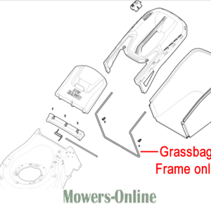 Grassbag frame parts diagram for lawn mower