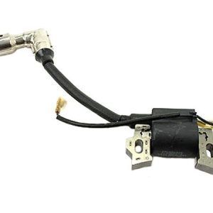 Ignition coil with spark plug wire and bracket