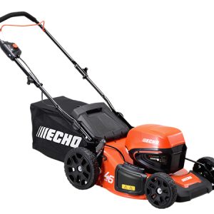 ECHO push lawn mower with orange deck