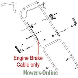 Engine brake cable assembly diagram for mower