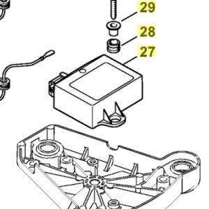 Electronic control box assembly diagram with parts