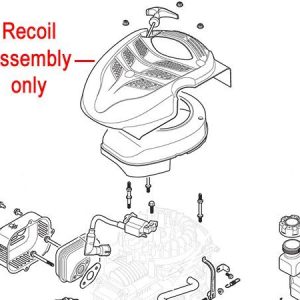 Recoil assembly parts diagram for lawn mower