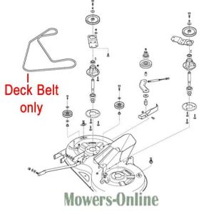 Deck belt parts diagram for mower