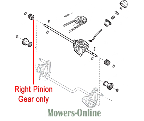 vra5nl4nfr4.png - Mowers Online Right pinion gear assembly diagram for mower