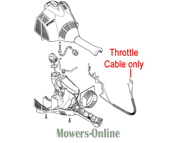 vuad0dt14ur.png - Mowers Online Throttle cable assembly diagram for lawn mower