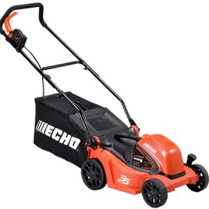 Echo corded electric lawn mower with grass bag