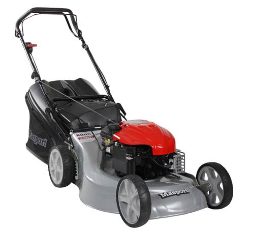 w4zbqtnlygs.jpg - Mowers Online Push lawn mower with red and silver deck