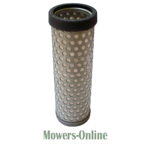 Cylindrical air filter with perforated metal sleeve