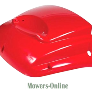 Red lawn mower deck cover