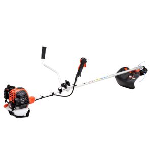 String trimmer with curved shaft and detachable head