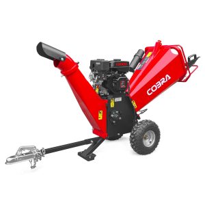 Cobra wood chipper shredder with petrol engine