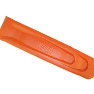 Orange chainsaw guide bar cover