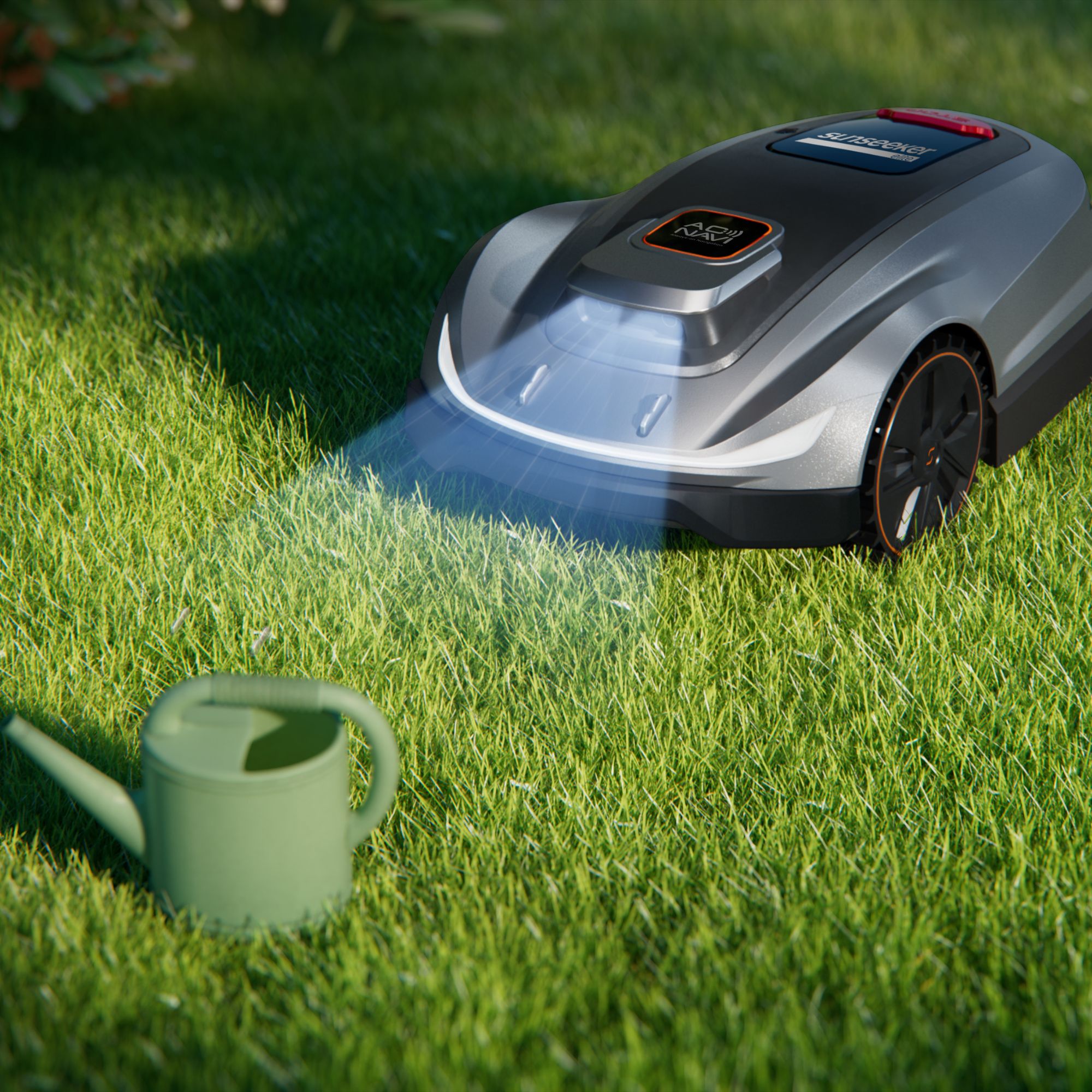 wpbs1o2p3ax.jpg - Mowers Online Robotic lawn mower on grass with watering can