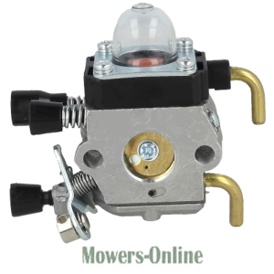 Carburetor with primer bulb and fuel lines assembly