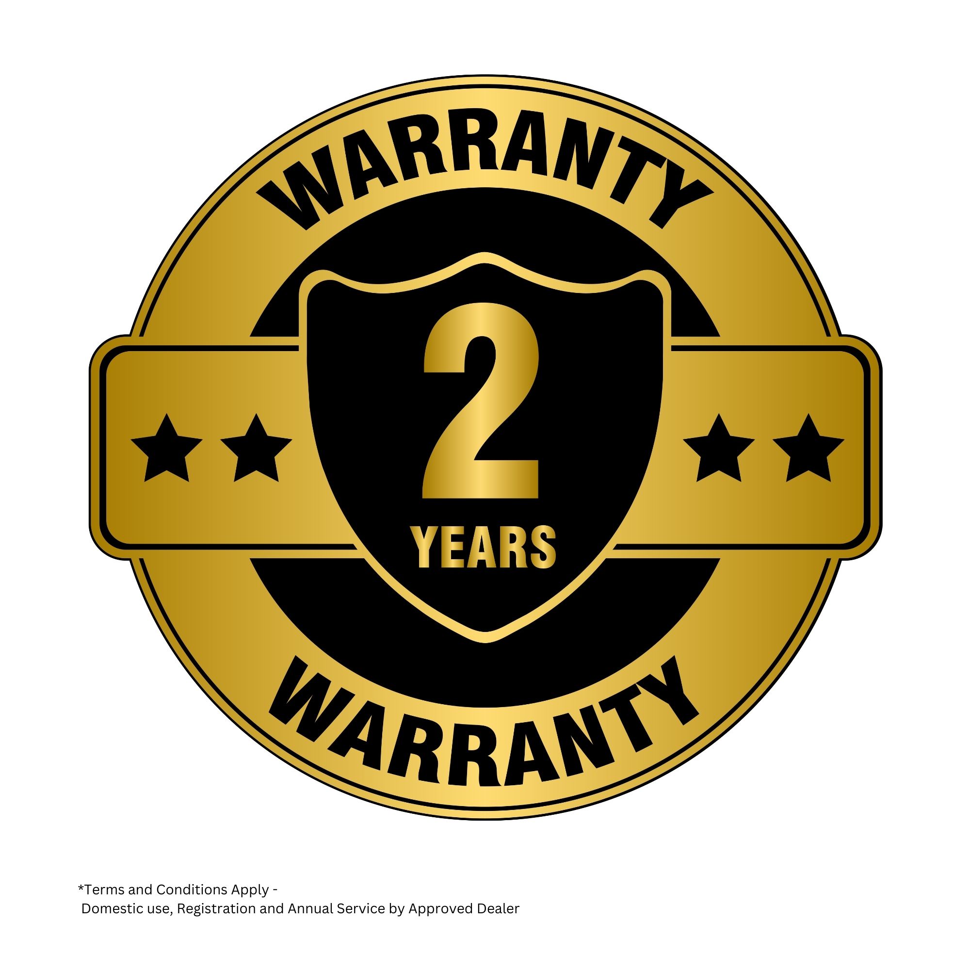 wtgpchet554.jpg - Mowers Online Two year product warranty badge shield