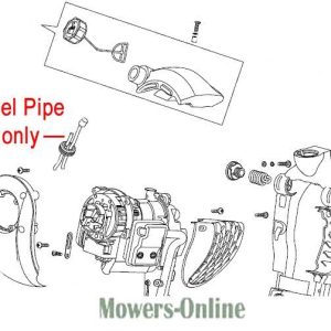 Lawn mower engine fuel pipe assembly diagram