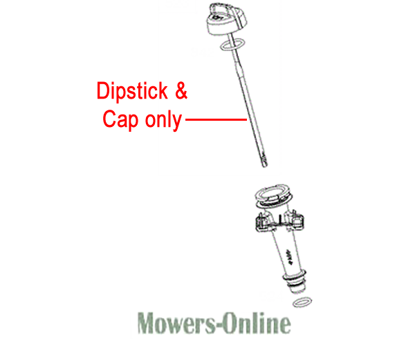 wvcxckb1aqu.png - Mowers Online Dipstick and cap assembly for lawn mower