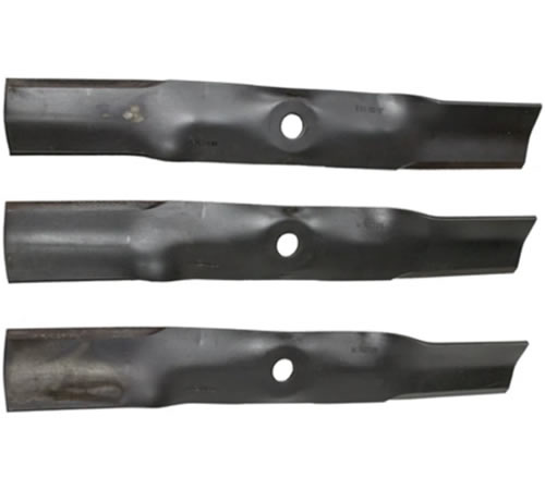 wvs2s1be5yo.jpg - Mowers Online Three replacement lawn mower blades with center holes.