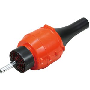 Hand-held leaf blower attachment with red housing