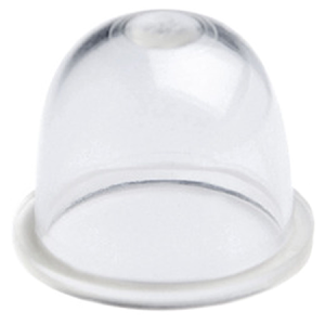 Clear dome lamp shade with white base