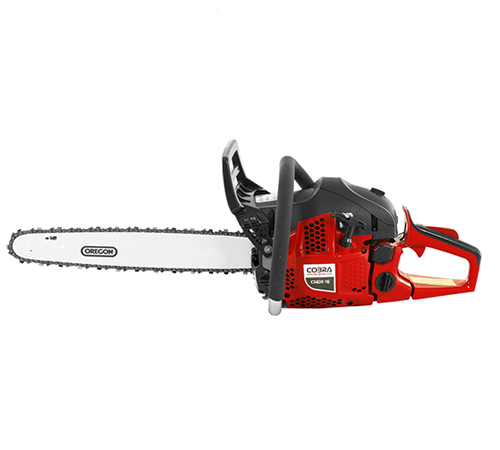 x43j1wlgodg.png - Mowers Online Gas-powered chainsaw with red housing and guide bar