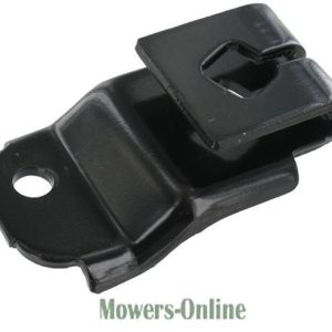 Black plastic mower blade mounting bracket