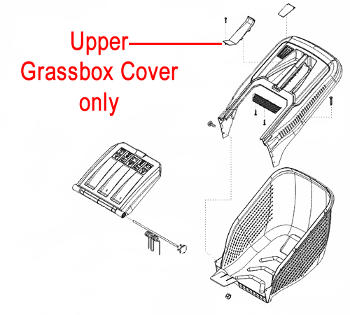 xdxupjvysrz.png - Mowers Online Upper grassbox cover assembly diagram