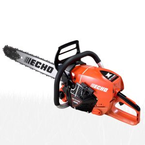 Echo gas-powered chainsaw with orange housing