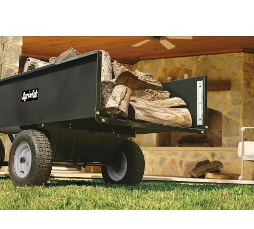 xfpngevmj5e.jpg - Mowers Online Black dump cart trailer with firewood