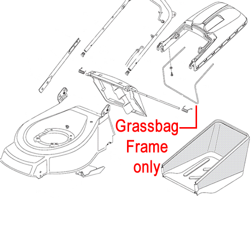 xicsc2s2q5z.png - Mowers Online Grassbag frame assembly diagram for lawn mower