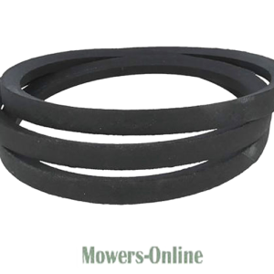 Lawn mower belt with grooved ribs