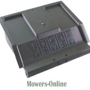 Lawn mower mulch cover with control panel