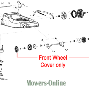 Front wheel cover parts diagram for lawn mower
