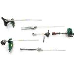 String trimmer and hedge trimmer attachment heads
