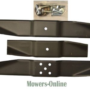 Lawn mower blade set with mounting hardware