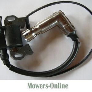 Lawn mower ignition coil with spark plug wire