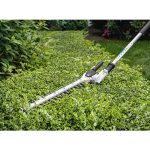 Cordless hedge trimmer with extended reach pole