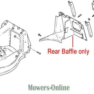 Rear baffle lawn mower deck component diagram